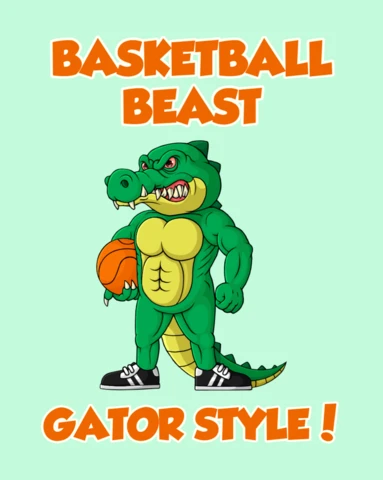 Modello di design per la mascotte della bestia da basket alligatore