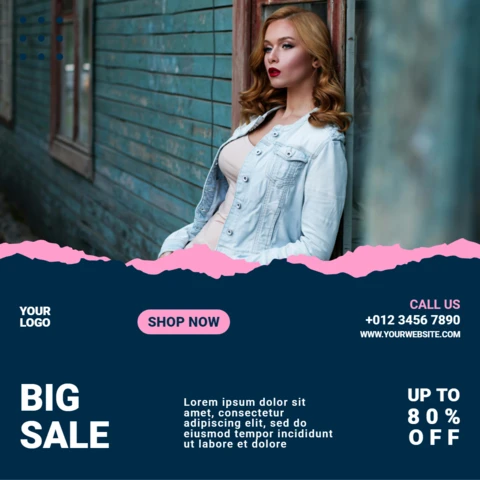 Big Sale Woman Fashion Instagram Post Design Template