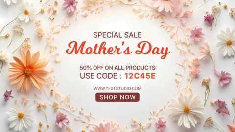 Floral Mother's Day Sale Template Design with Editable Discount Offer
