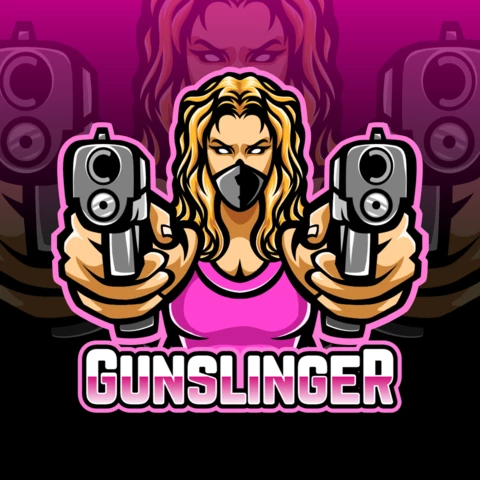 Gunslinger Esport Mascot Logo Design Template
