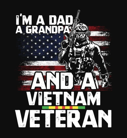 Dad A Grandpa Vietnam Veteran Usa T-Shirt Design Template