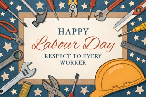 Modèle de conception pour la célébration de la fête du travail avec des graphiques d'outils vintage