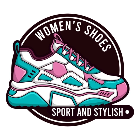 Sport and Stylish Women's Shoes Logo Design Template