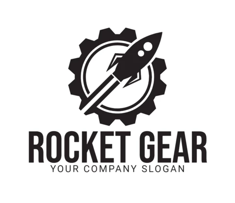 Raketengetriebe logo entwurfsvorlage