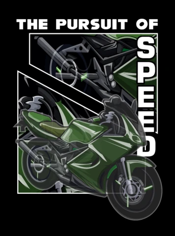 The Pursuit Of Speed Motorcycle T-shirt Design Template