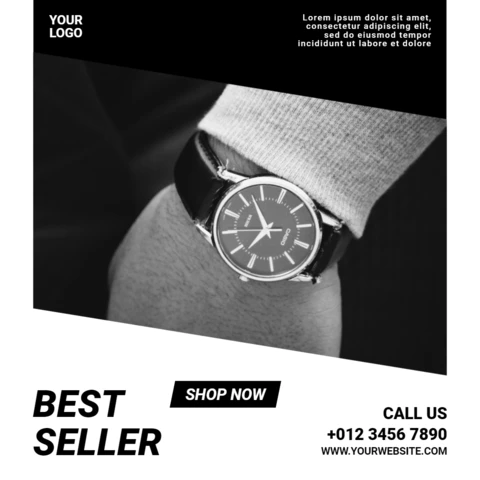 Black And White Masculine Social Media Post Design Template