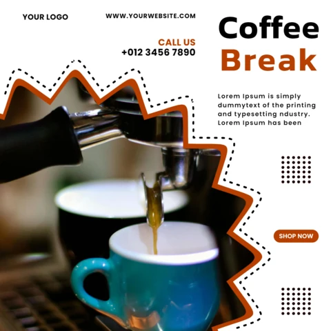 Coffee Break Social Media Poster Design Template