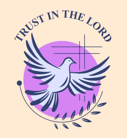 Trust in The Lord Dove, Cross & Faith Circle Merchandising Design Template
