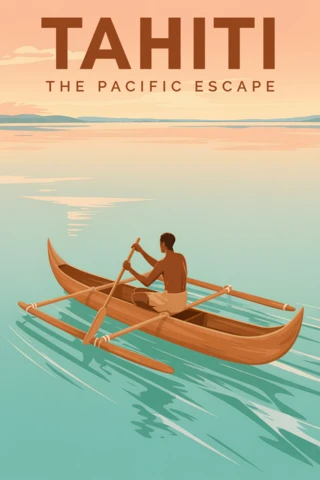 Tahiti Escape Design Template for Travel Posters