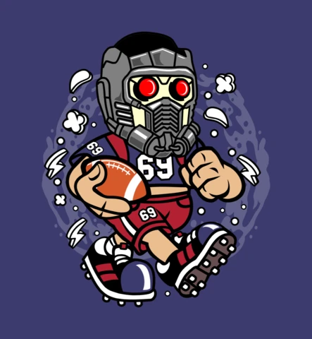 Quart-arrière star-lord gotg football pop culture t-shirt template