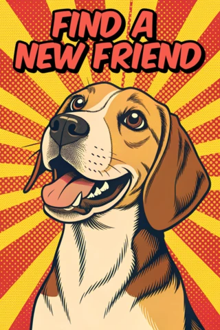 Diseño de adopción de perros en pop art para plantilla de volantes 'adopta, no compres'