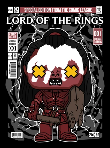 Lord Of The Ring Cartoon Character Magazine Cover Design Template