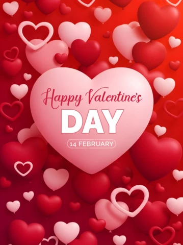 Modèle de design de cœur pour cartes de vœux pour la Saint-Valentin