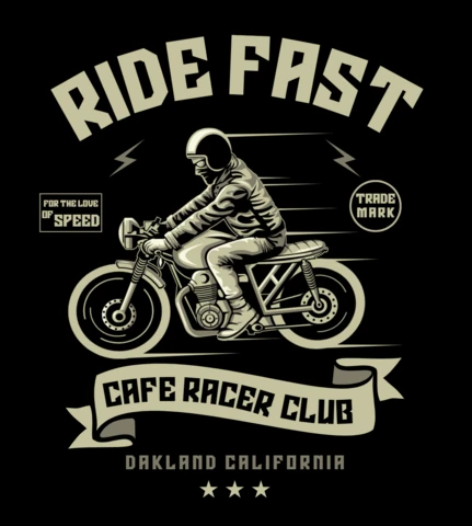 Modelo de design de camiseta vintage do Cafe racer club