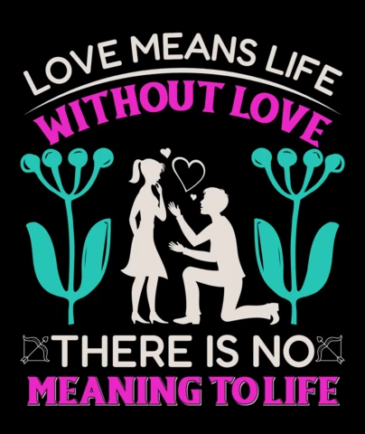 Romantic Love Quote Design Template with Floral Elements