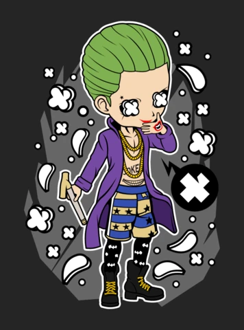 Joker Suicide Squad Cartoon Character Pop Culture T-shirt Design Template