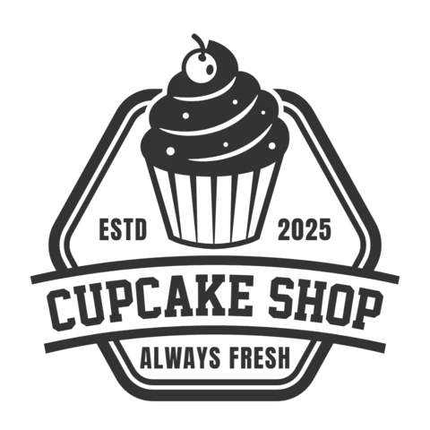 Fresh Cupcake Shop Logo Design Template
