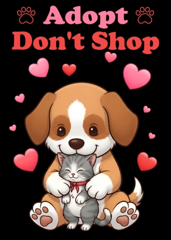 Adopt a Pet Design Template Cute Cartoon Animals for T-Shirt
