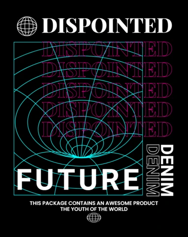Modèle de design en denim futuriste pour le branding de vêtements