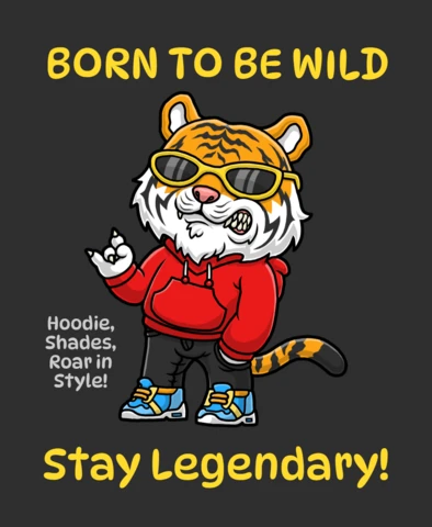 Born to Be Wild Hoodie Design Template: Stay Legendary with Style!