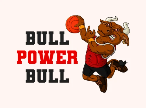 Dynamic Bull Power Basketball Cartoonish Mascot Design Template