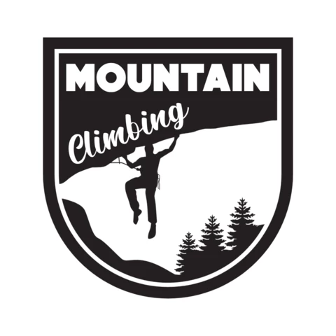 Rock Hill Climbing Adventure Mountain Logo Design Template