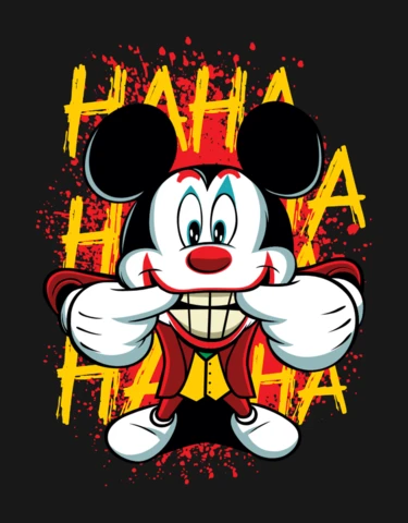 Mickey Mouse Joker Parody T-Shirt Design