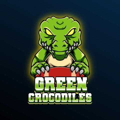 Green Crocodiles Animal Sport Mascot Team Badge