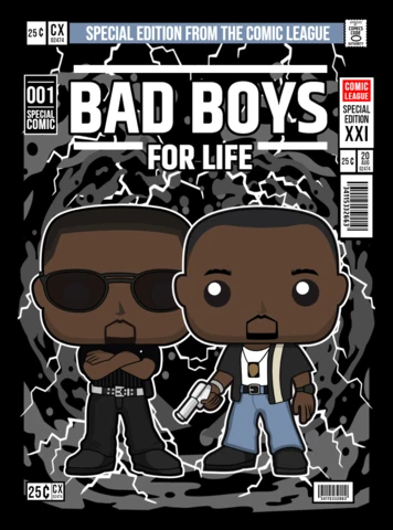 Bad Boys Cartoon Character Magazine Cover Design Template