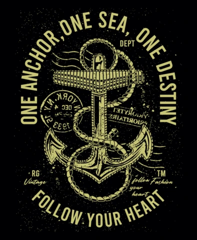 Follow Your Heart Anchor T-Shirt Design Template