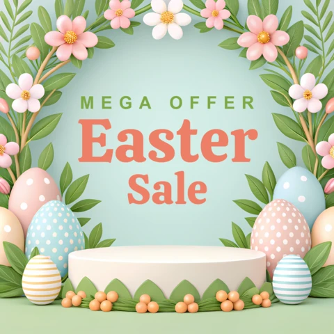 Spring Floral Design Template for Easter Sale Promotions
