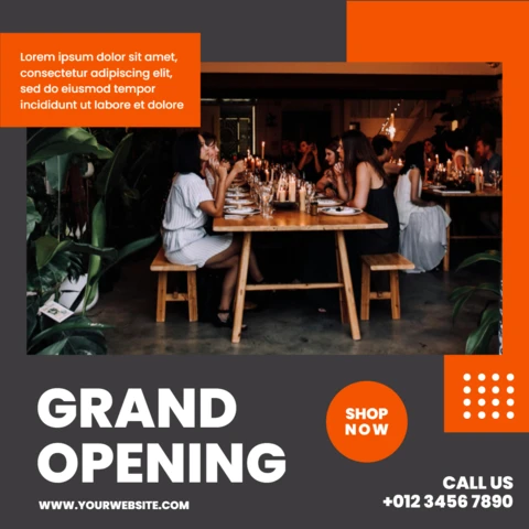 Impactful Orange Food Instagram Promotional Post Design Template