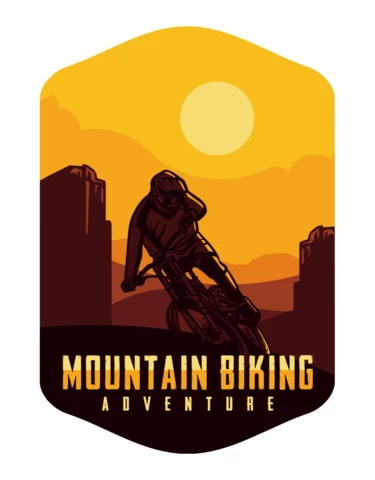 Modello di poster per tshirt di mountain bike