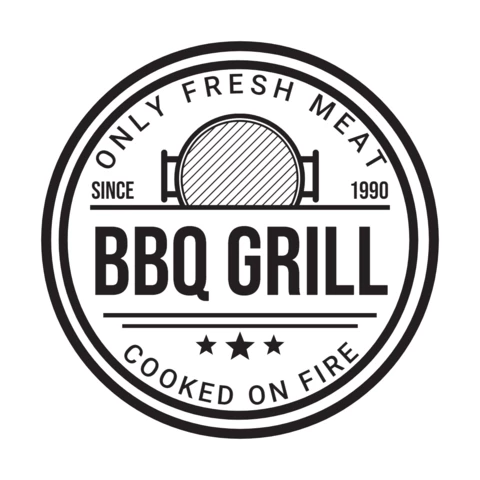 Bbq grill restaurante plantilla de diseño de logotipo