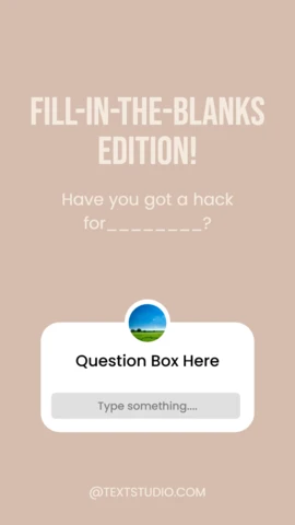 Fill The Blanks Edition Instagram Story Post Design Template