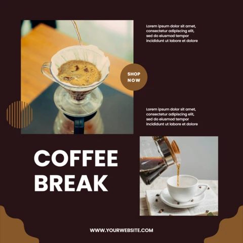 Modello di post promozionale di instagram per caffetteria