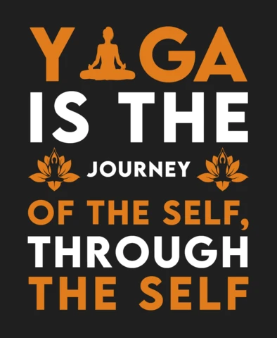 Modello di maglietta con citazione del viaggio dello yoga