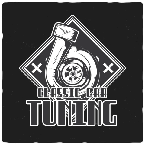 Plantilla de diseño de camiseta de tuning de coche clásico