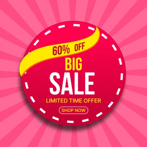 Big Sale Design Template - 60% Off Limited Time Offer