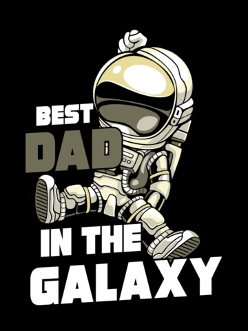 Mejor padre de la galaxia con plantilla de diseño de camiseta de astronauta