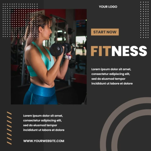 Modern Dark Shapes Social Media Poster Design Template