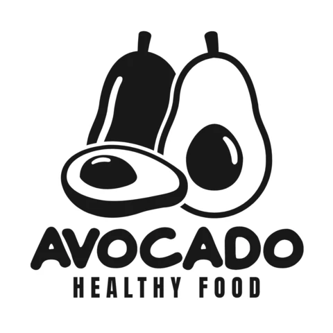 Modelo de design de logotipo de abacate para alimentos saudáveis