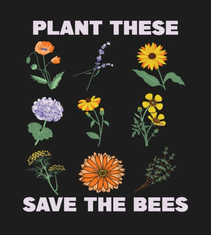 Planter ces fleurs pour sauver les abeilles t-shirt design