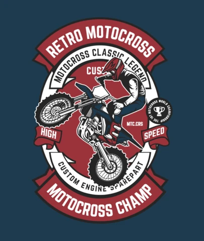 Retro Motocross Bike T-Shirt Design Template