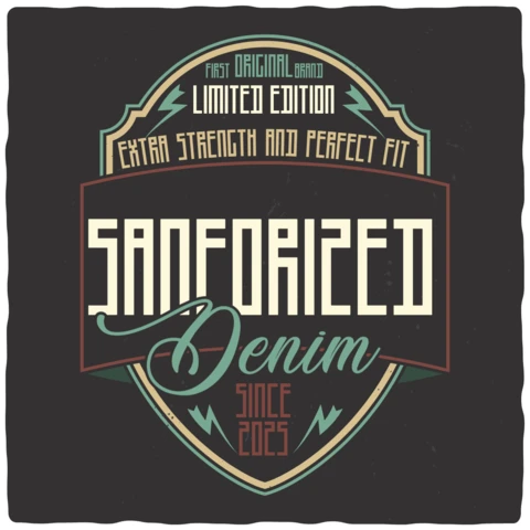 Modèle de t-shirt vintage en denim sanforisé