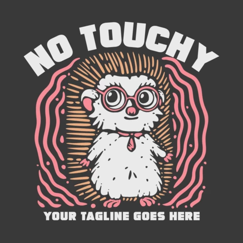 Hedgehog Wearing Glasses Vintage T-Shirt Design Template