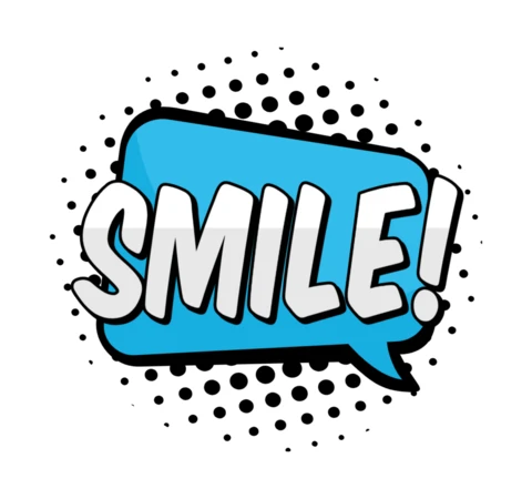 Smile ! pop art comic speech box text effect template