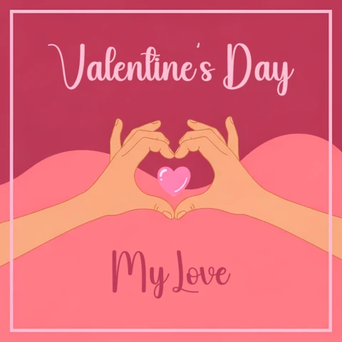 Valentine's Day Love Design Template for Greeting Cards