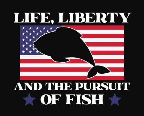 American Pursuit Of Fish T-Shirt Design Template
