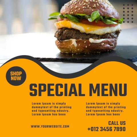 Impactful Promotional Menu Instagram Post Design Template